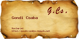 Gondi Csaba névjegykártya